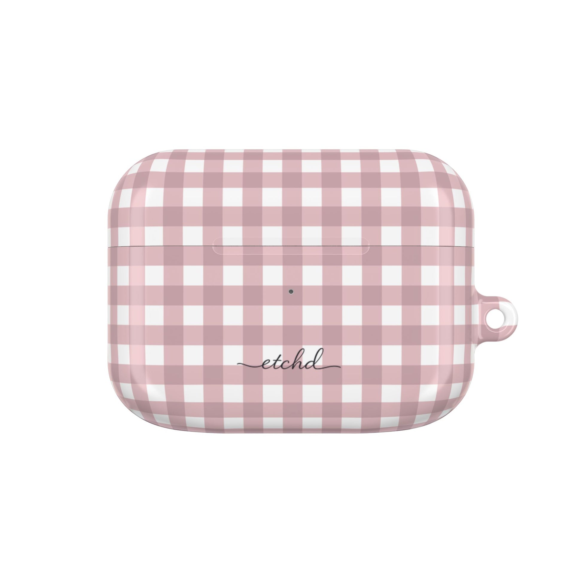 Pink & White Gingham AirPod Case by etchd