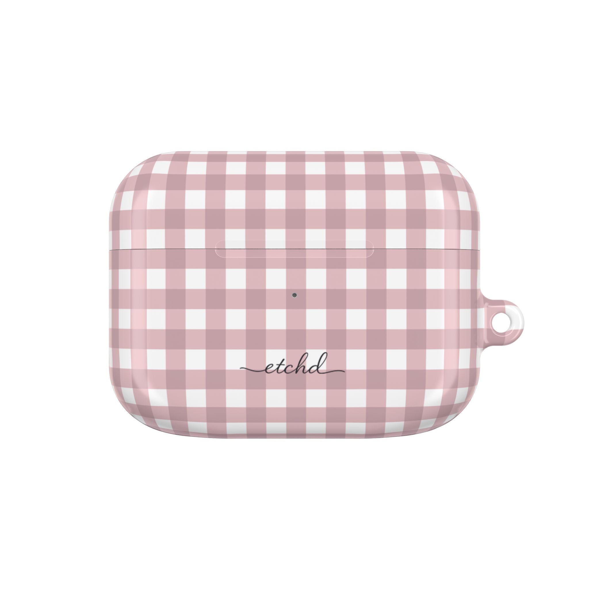 Pink & White Gingham AirPod Case by etchd