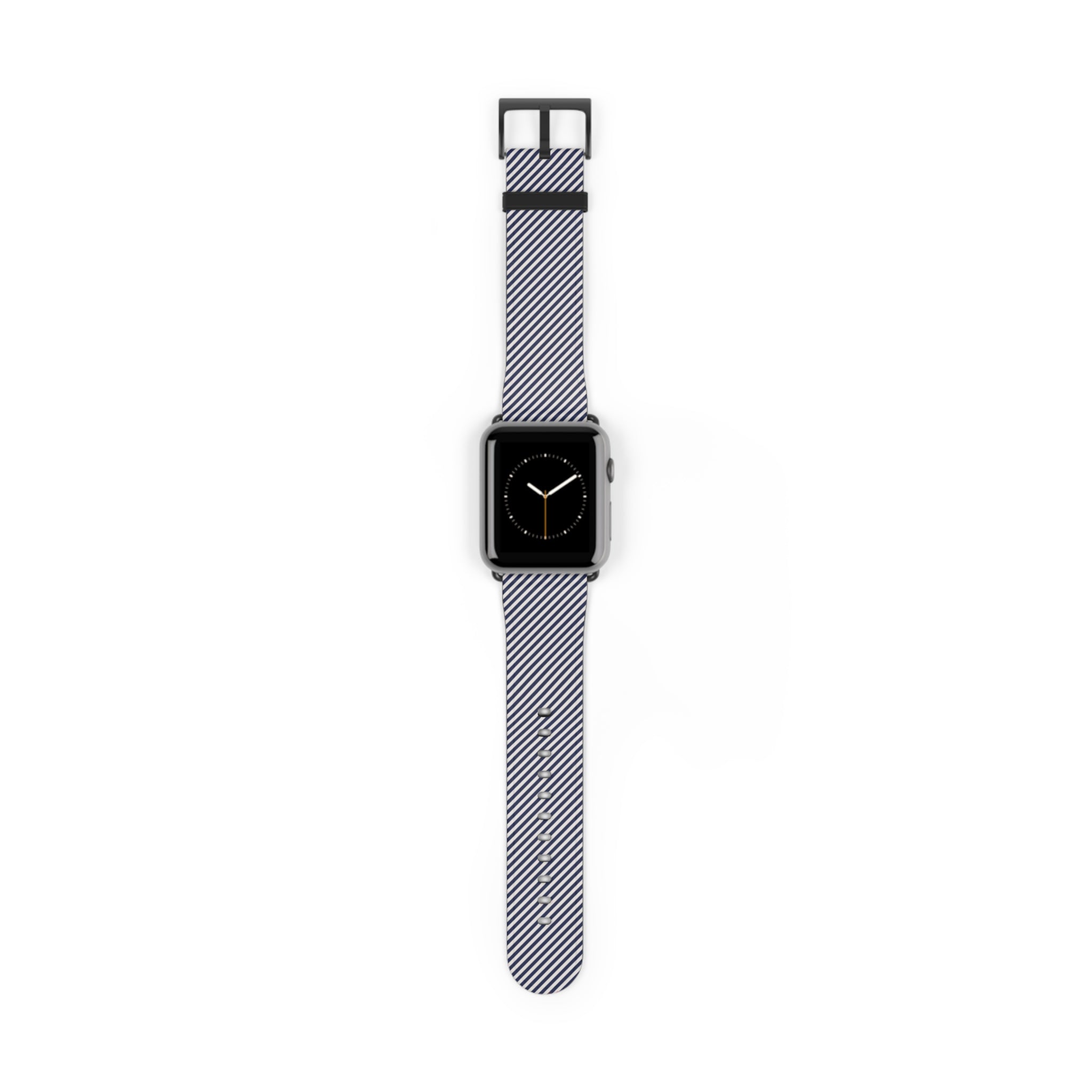 Navy & Cream Striped Diagonal Smartwatch Strap by etchd, view 2