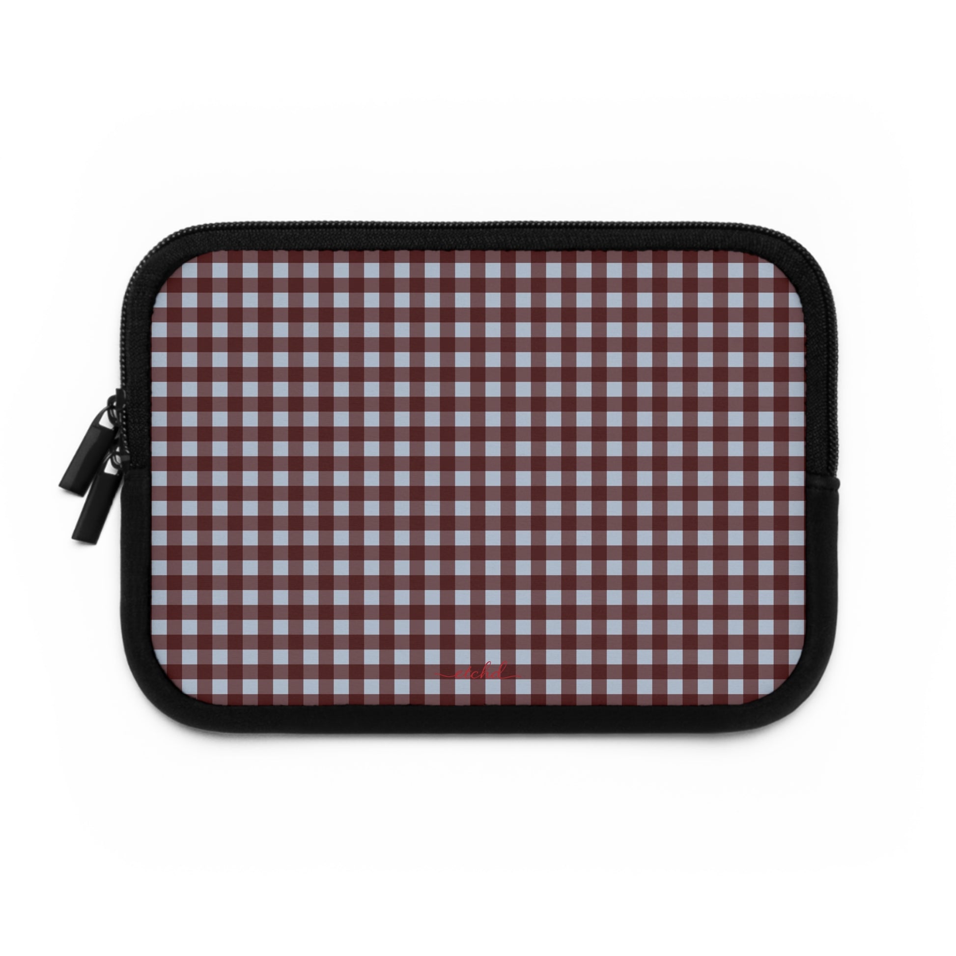Blue & Cherry Gingham Laptop Sleeve by etchd, view 2