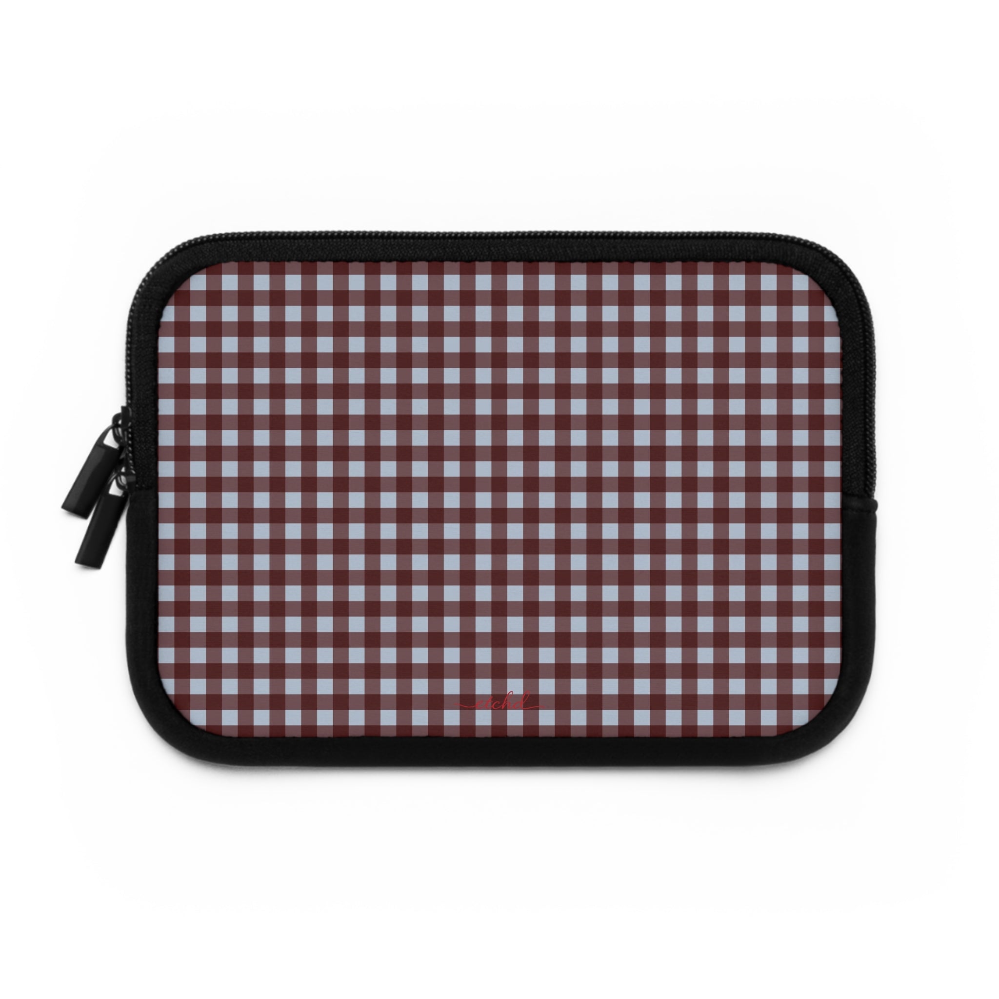 Blue & Cherry Gingham Laptop Sleeve by etchd, view 2