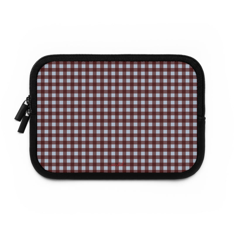 Blue & Cherry Gingham Laptop Sleeve by etchd, view 2