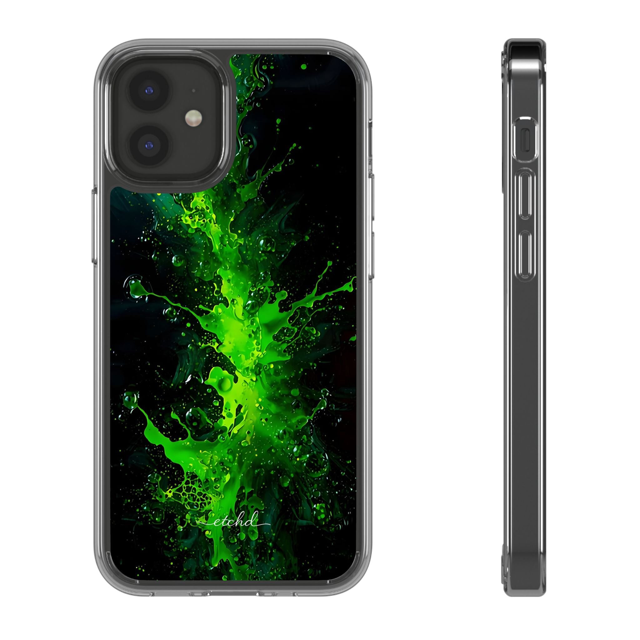 Toxic Bloom Clear Phone Case by etchd, view 2