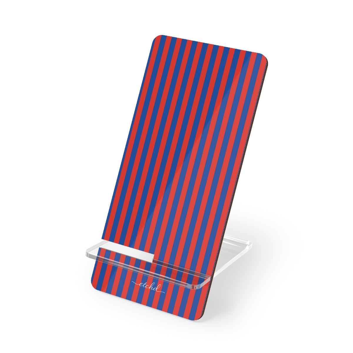 Cobalt & Poppy Striped Soporte para móvil de etchd