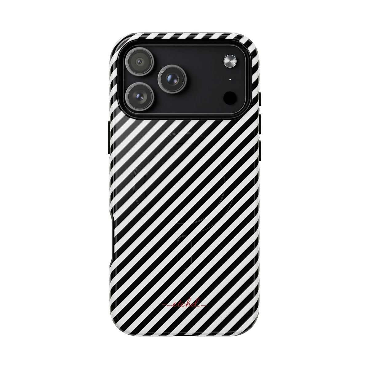 Black & White Striped Diagonal Magnetic Phone Case by etchd, view 31