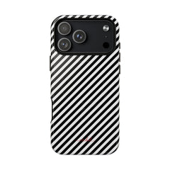 Black & White Striped Diagonal Magnetic Phone Case by etchd, view 31