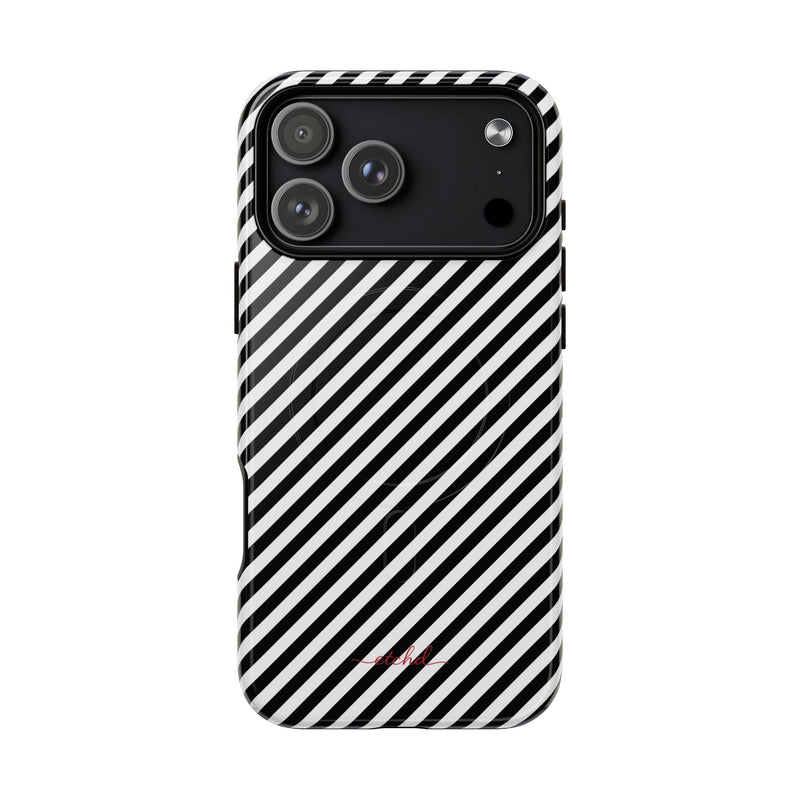 Black & White Striped Diagonal Magnetic Phone Case by etchd, view 31