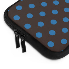 Cerulean & Espresso Polka Dot Laptop Sleeve by etchd, view 12