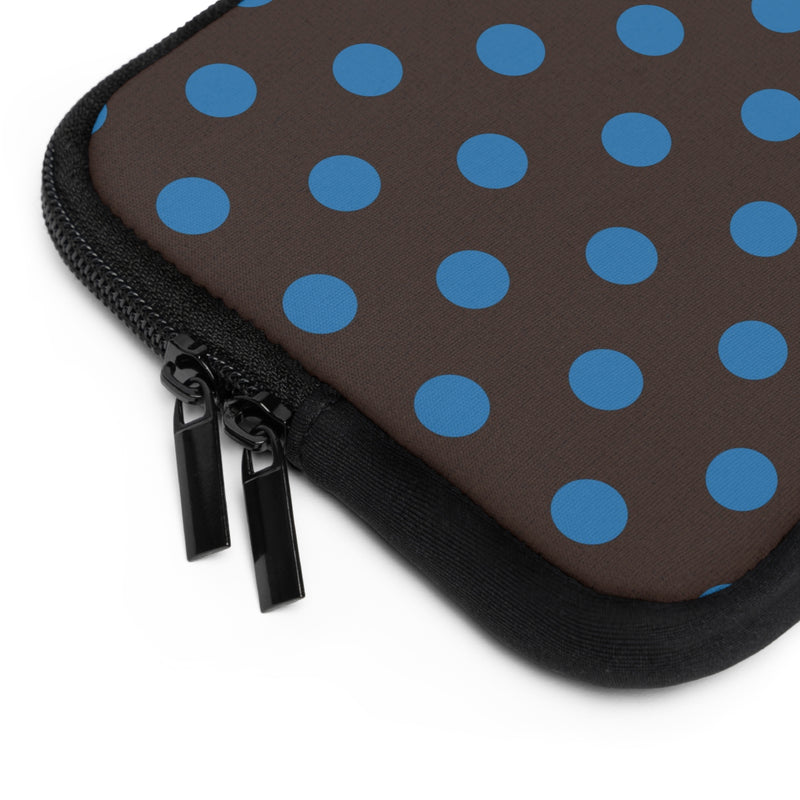 Cerulean & Espresso Polka Dot Laptop Sleeve by etchd, view 12