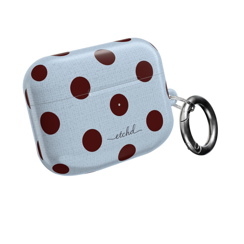 Blue & Cherry Polka Dot AirPod Case by etchd, view 8