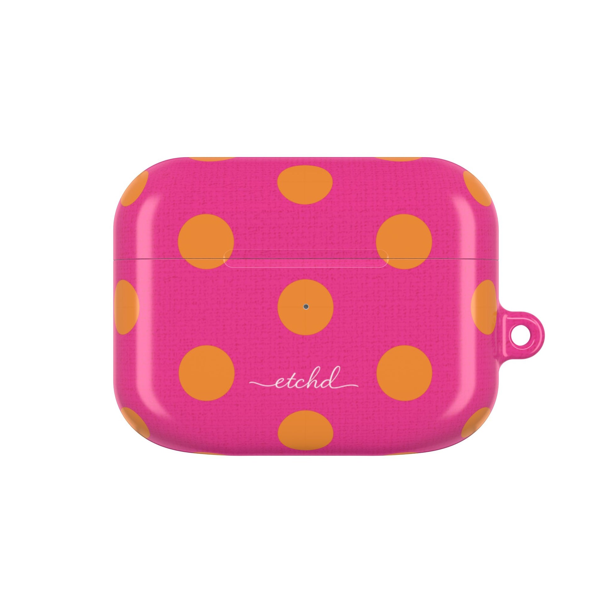 Orange & Pink Polka Dot AirPod Case by etchd