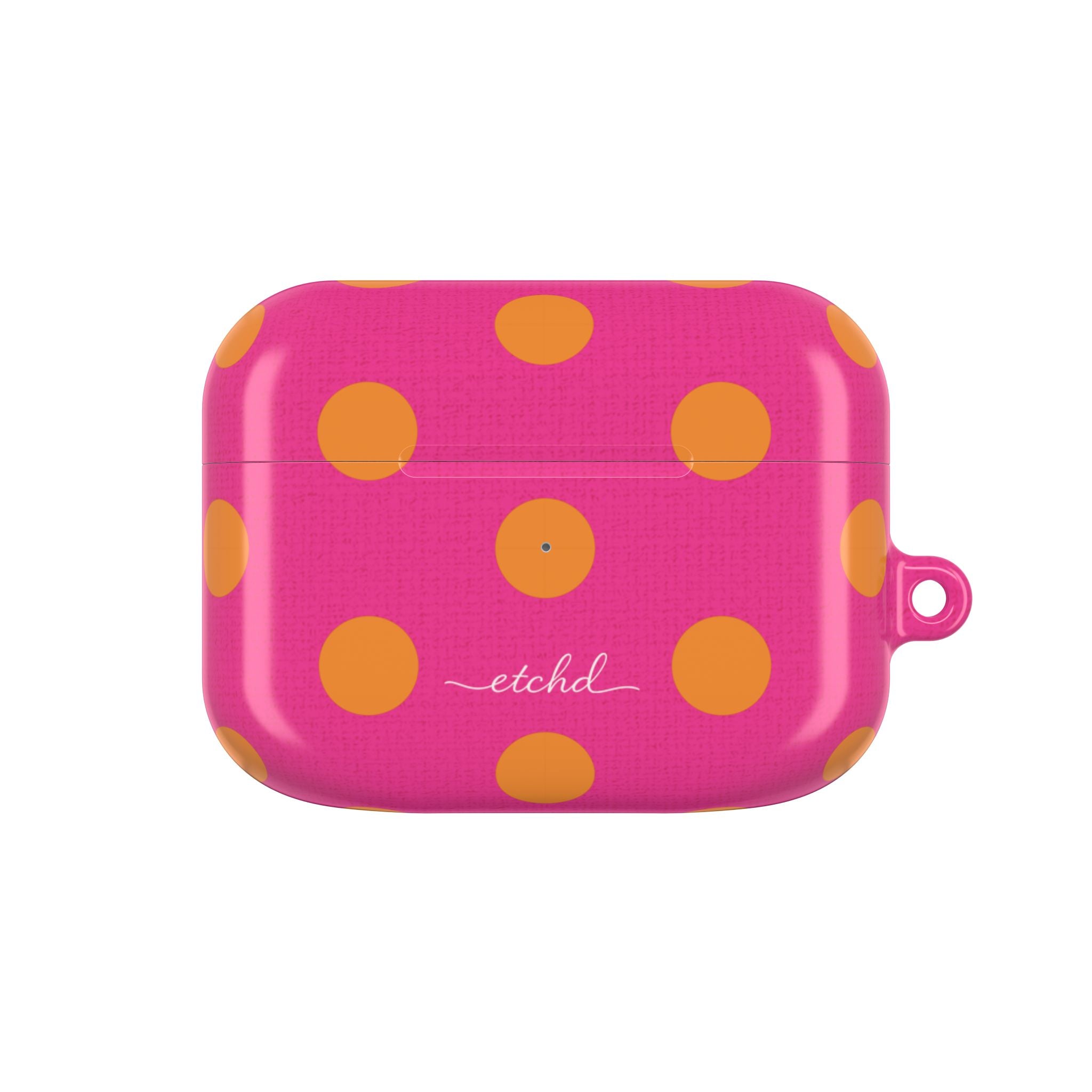Orange & Pink Polka Dot AirPod Case by etchd