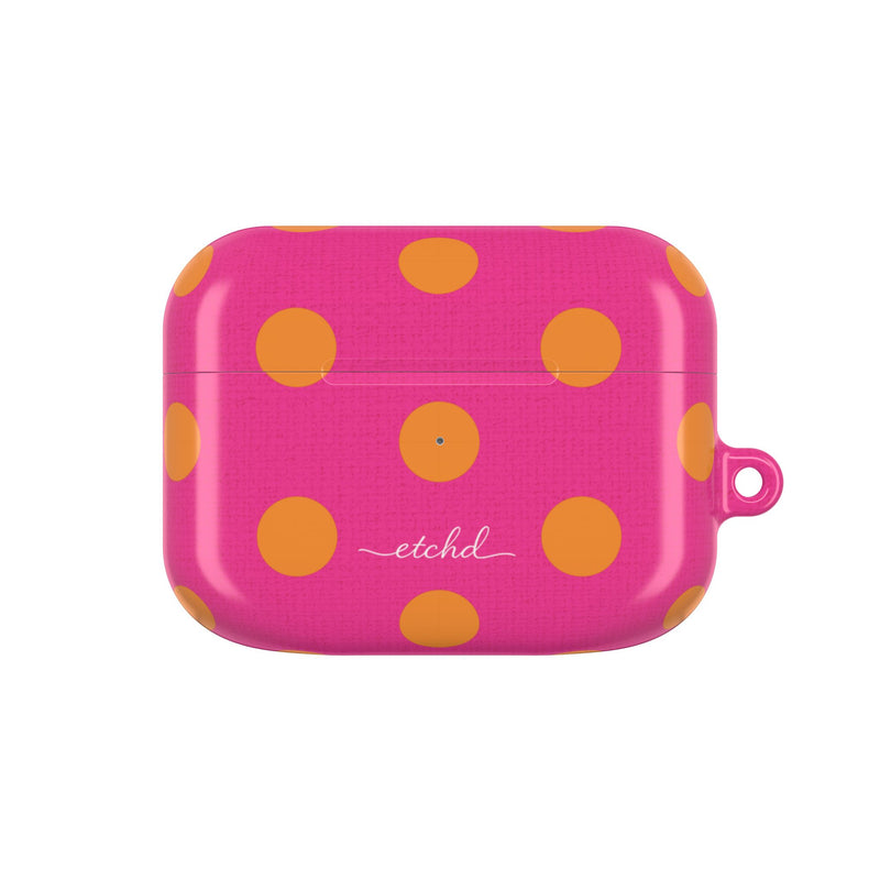 Orange & Pink Polka Dot AirPod Case by etchd