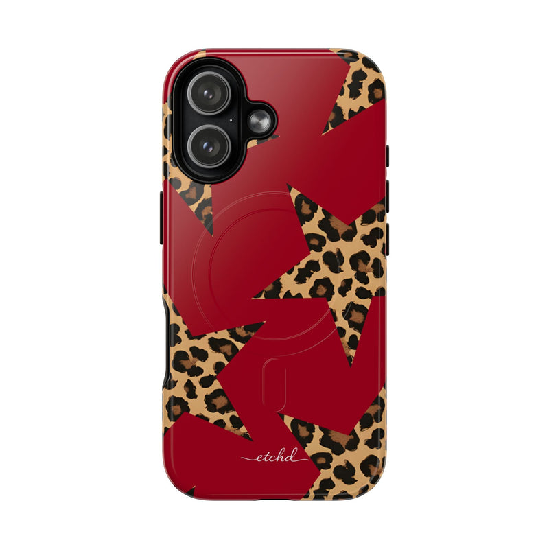 Red & Leopard Stars Magnetic Phone Case by etchd, view 25
