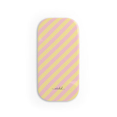 Pink And Butter Diagonal Click-On Phone Grip by etchd