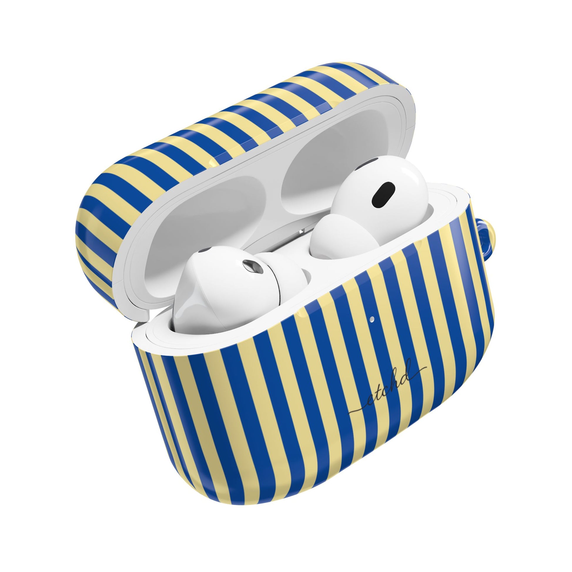 Cobalt & Butter Striped AirPod Case by etchd, view 9