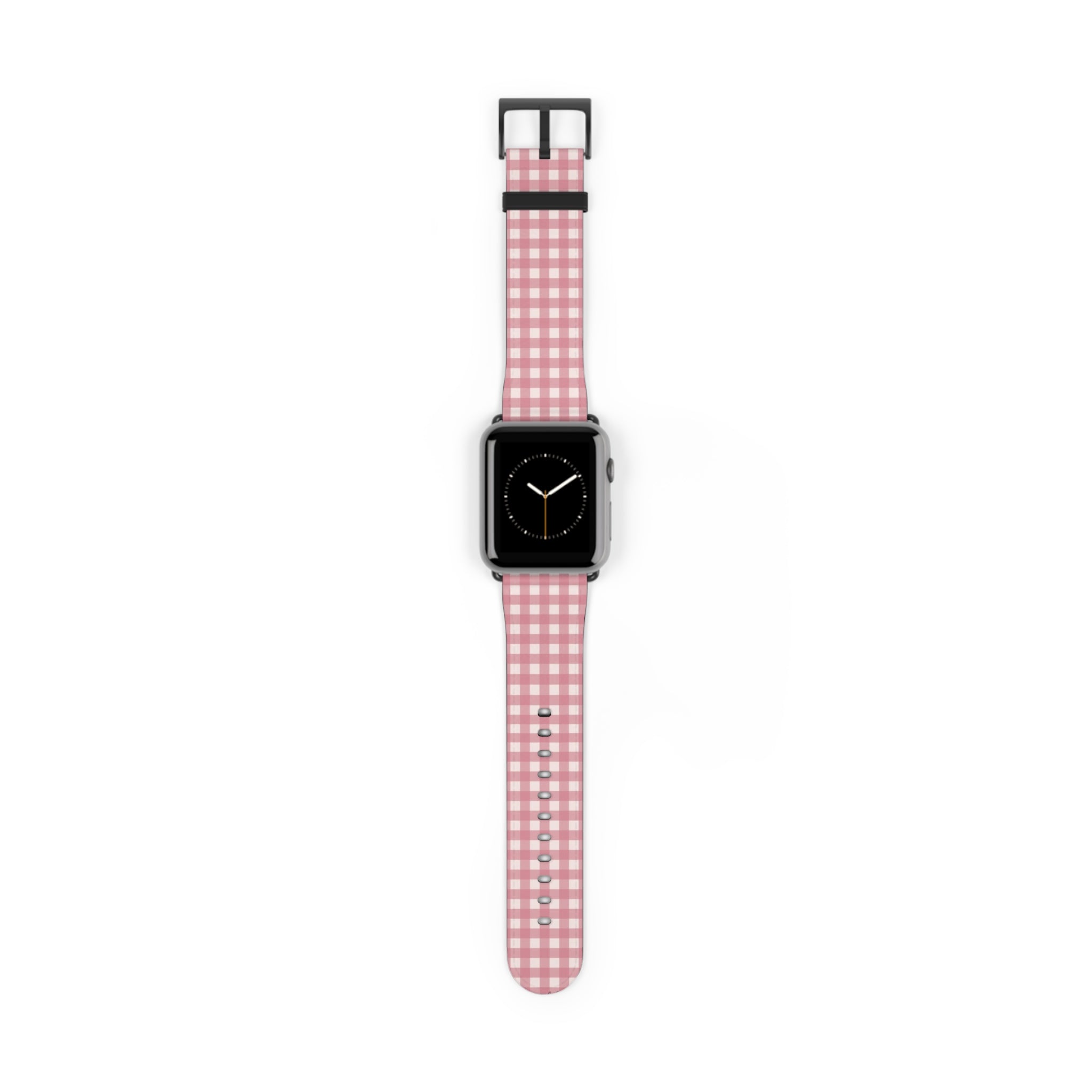 Blush & Cream Gingham Smartwatch Strap by etchd, view 2