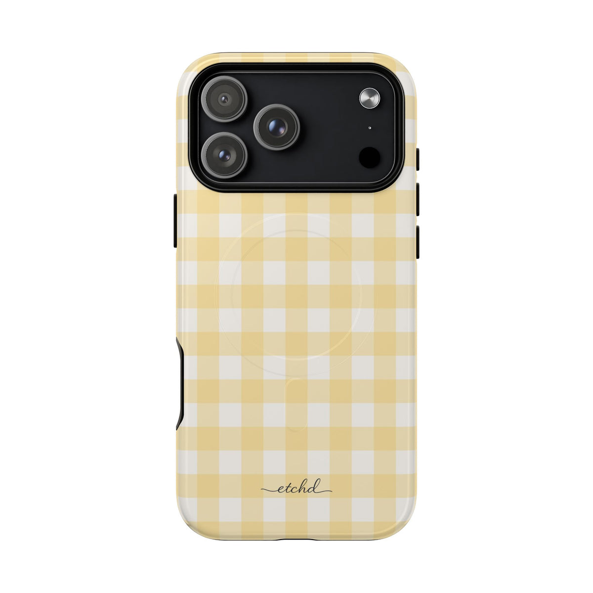 Butter & White Gingham Magnetic Phone Case by etchd, view 31