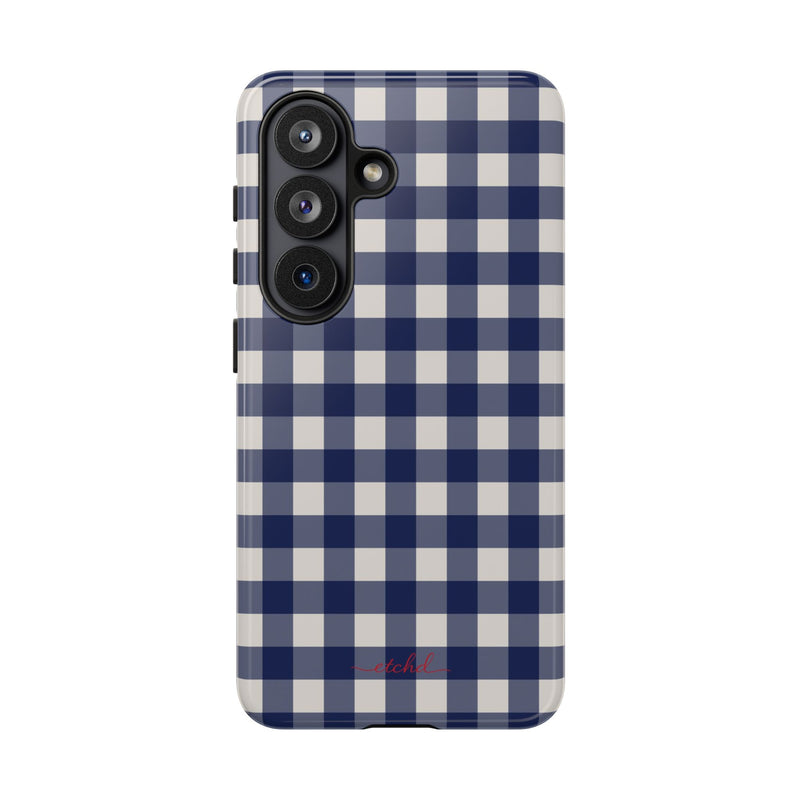 Navy & Cream Gingham Phone Case by etchd, view 61