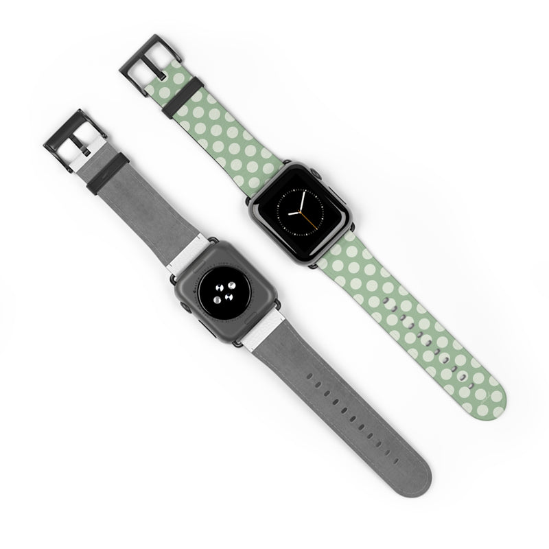 Cream & Sage Polka Dot Smartwatch Strap by etchd, view 10
