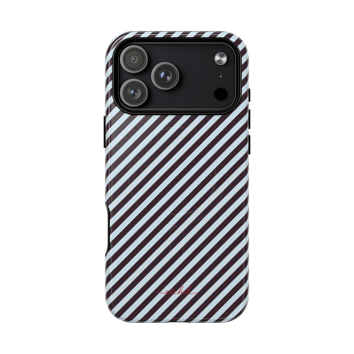 Plum & Blue Striped Diagonal Magnetic Phone Case by etchd, view 31