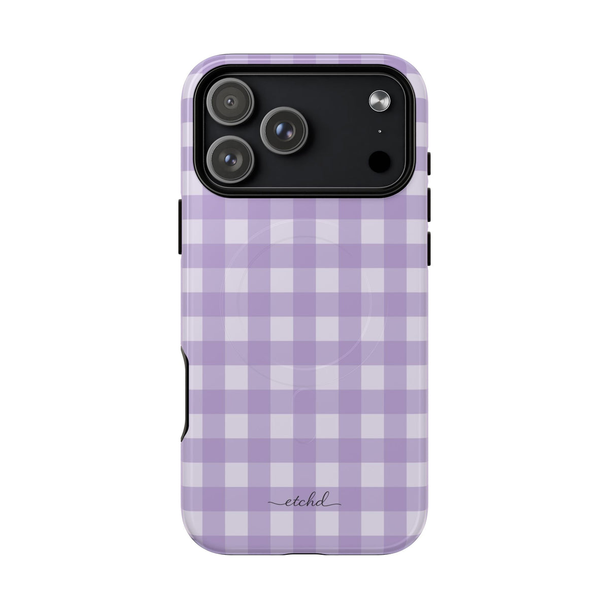 Lilac & Cream Gingham Magnetic Phone Case by etchd, view 31