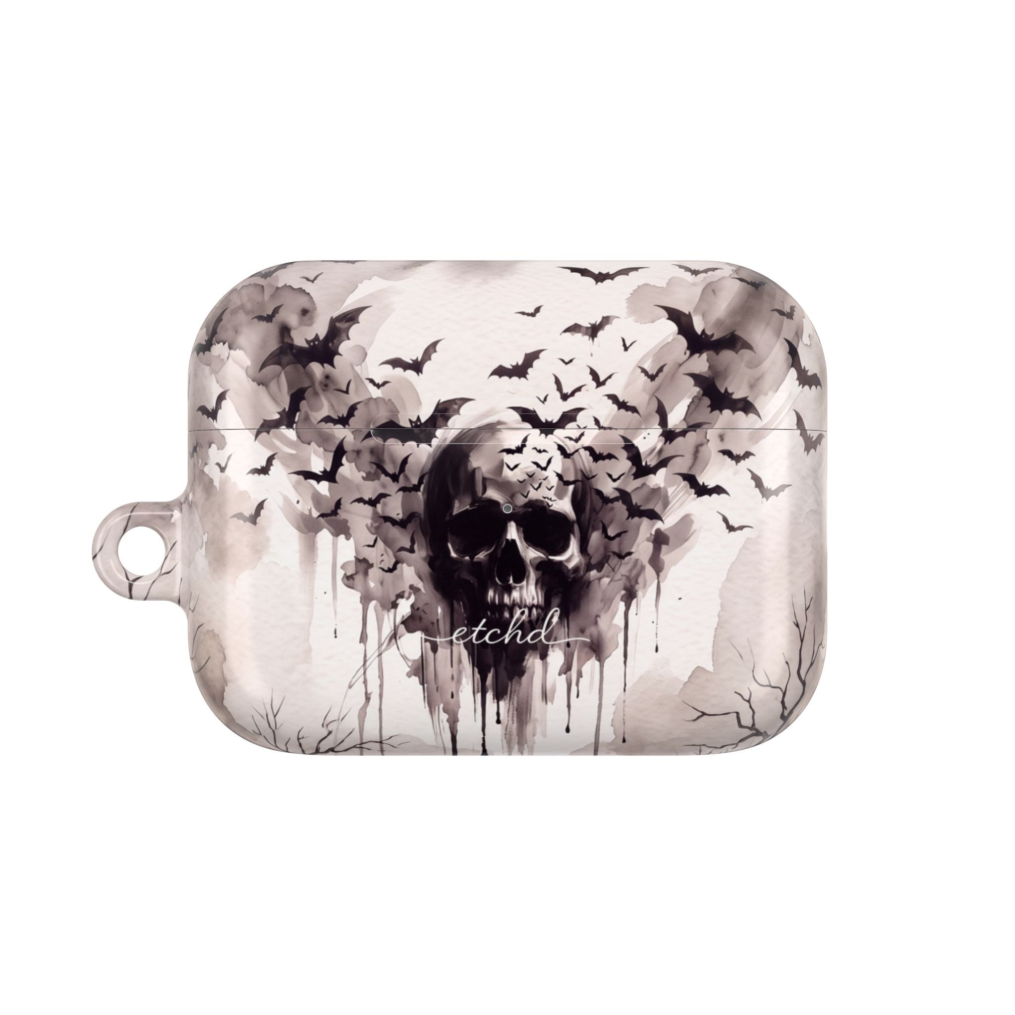 Ink Skull AirPod Case by etchd, view 2