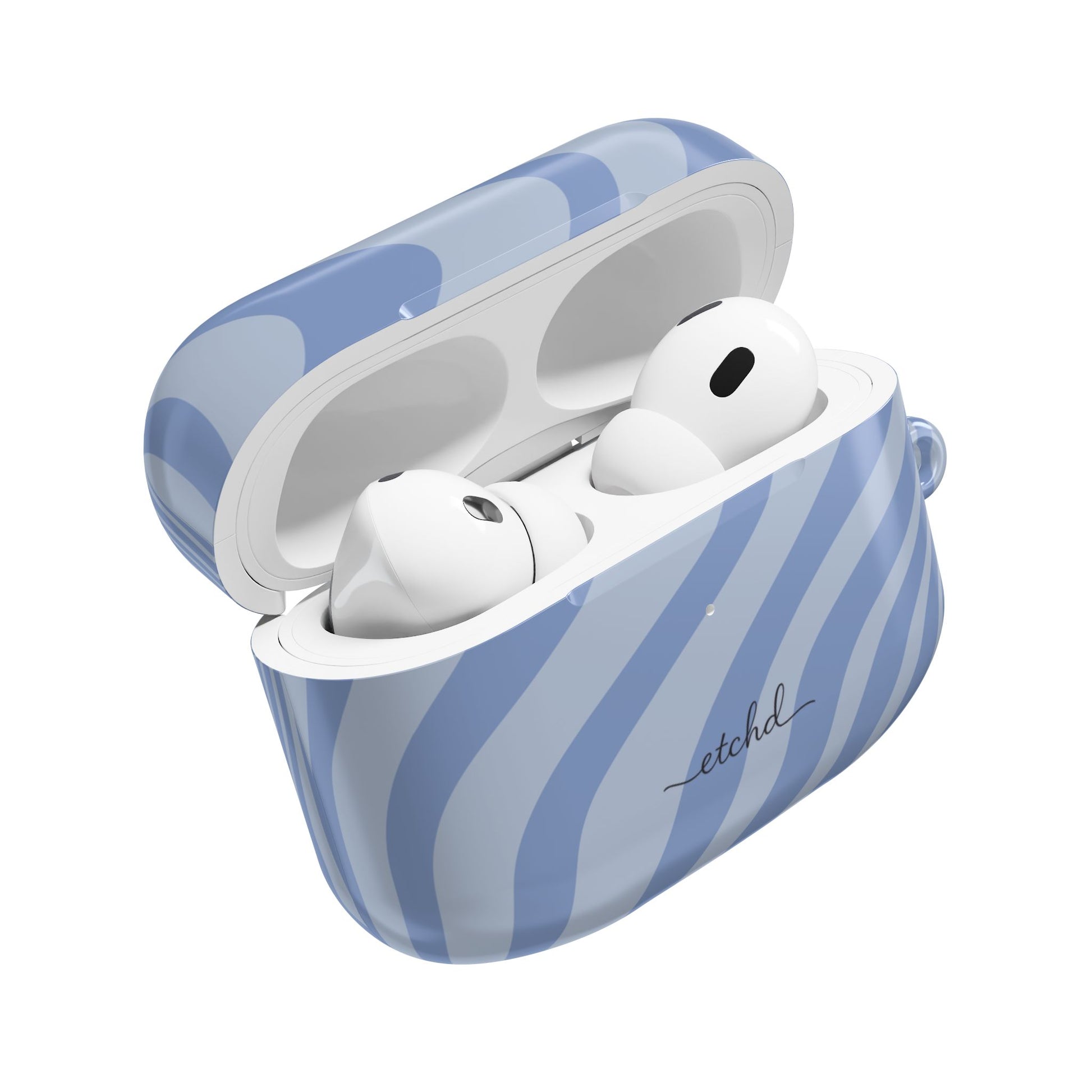 Blue Curved Lines AirPod Case by etchd, view 9