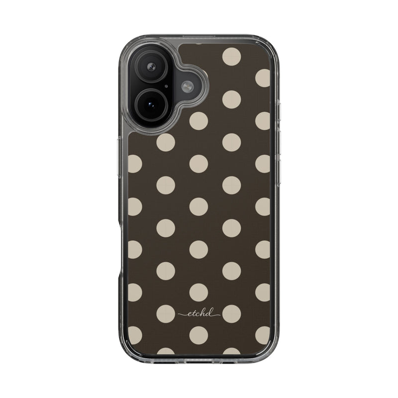 Cream & Brown Polka Dot Clear Phone Case by etchd, view 35