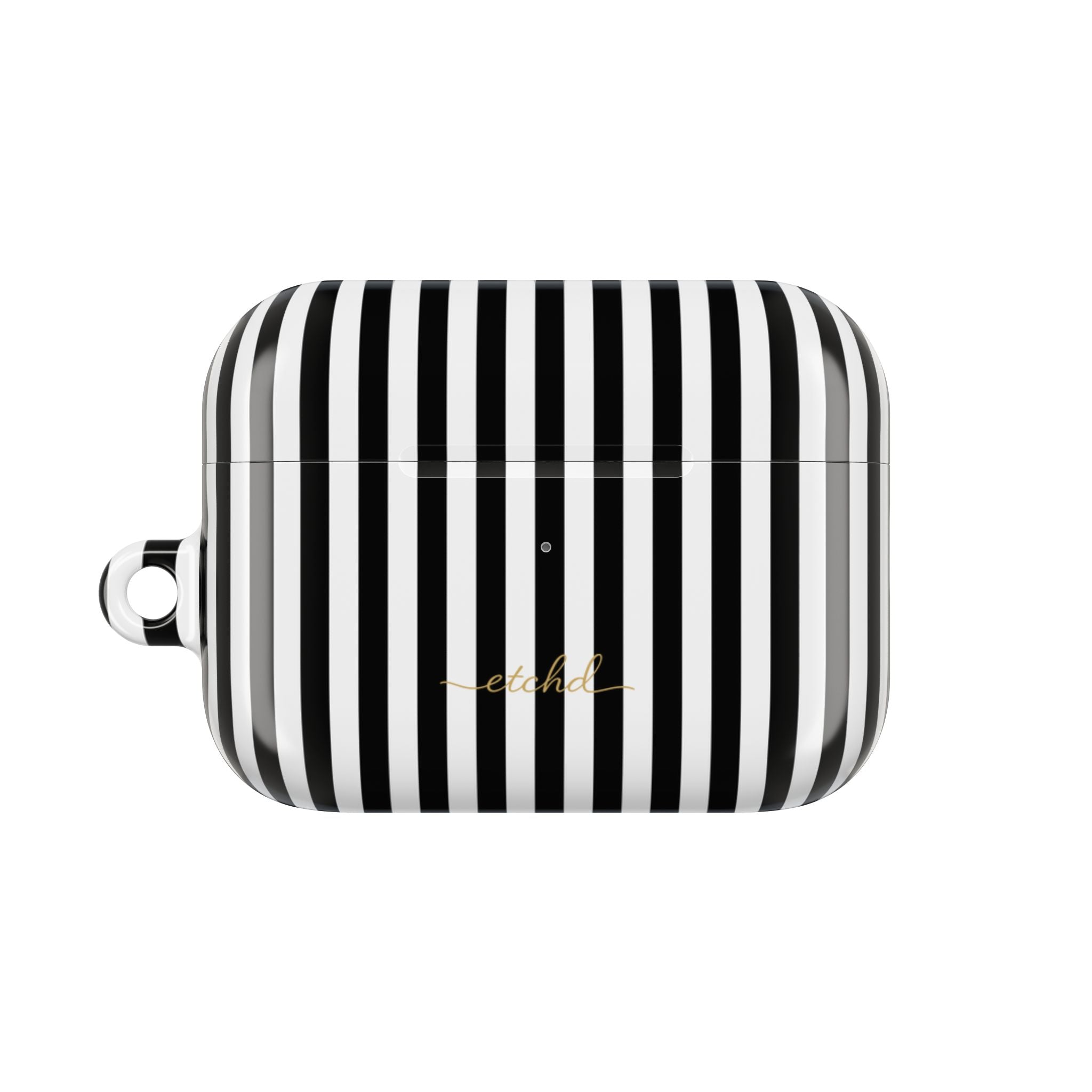 Black & White Striped AirPod Case by etchd, view 2