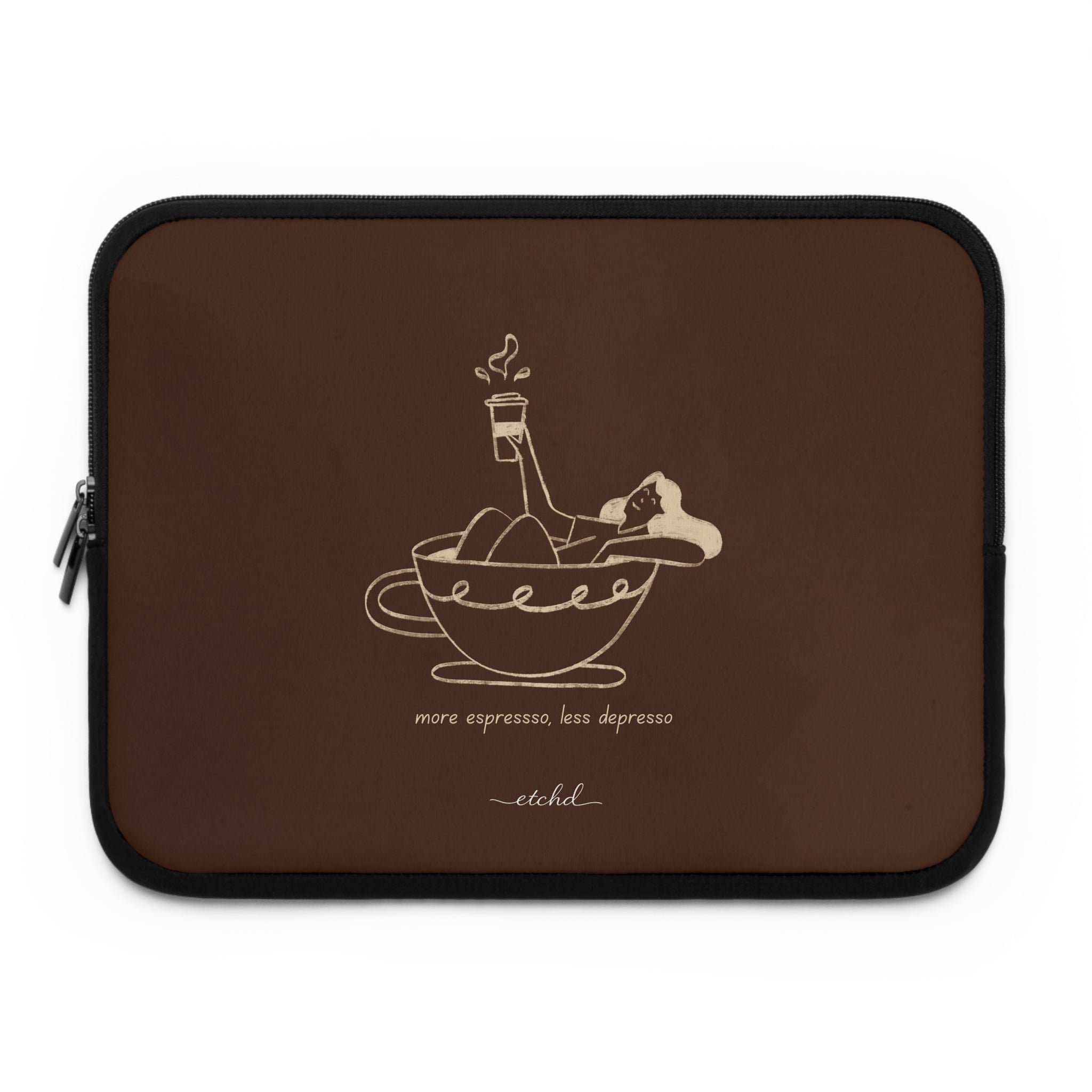 Ladies Espresso Laptop Sleeve – designer laptop sleeve by etchd