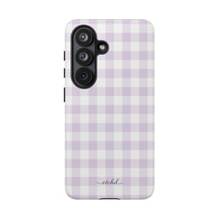 Lilac & White Gingham Phone Case by etchd, view 61