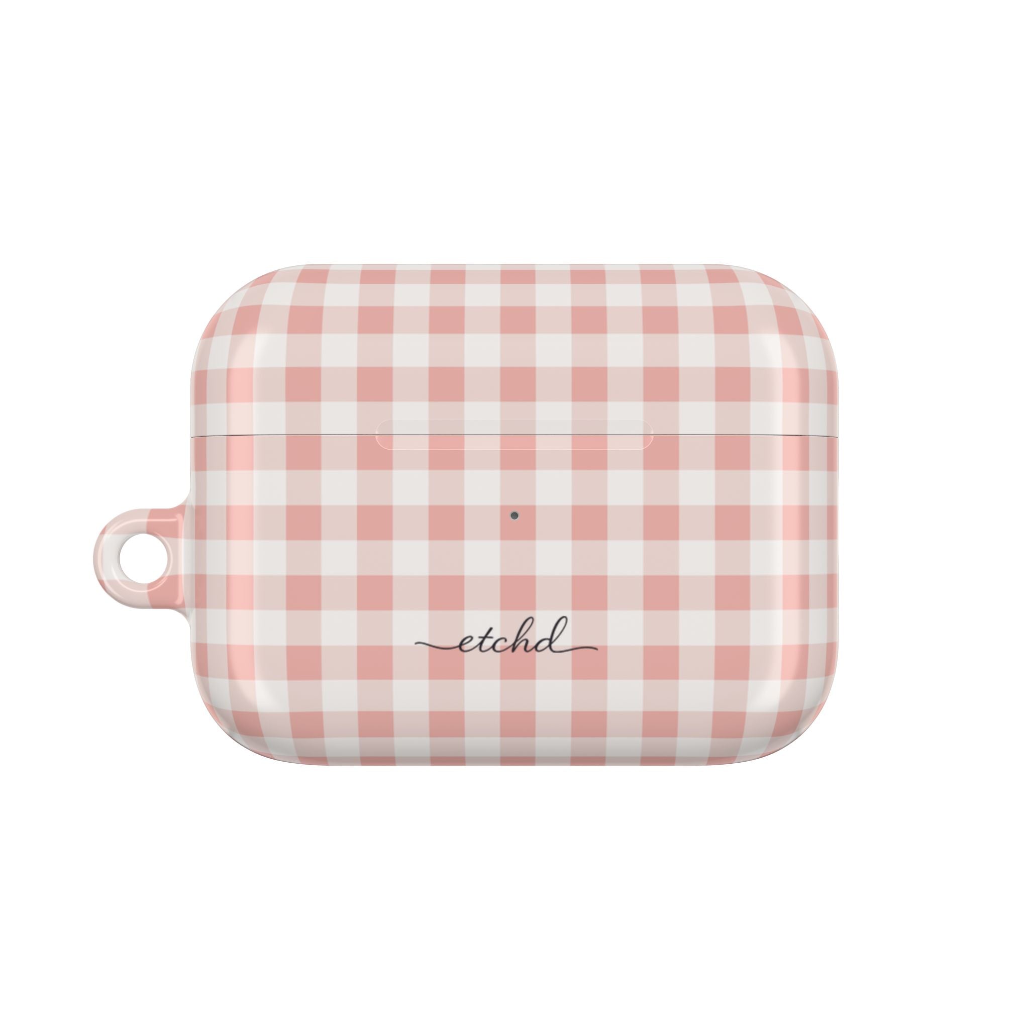 Blush & White Gingham Funda para AirPods de etchd, vista 2
