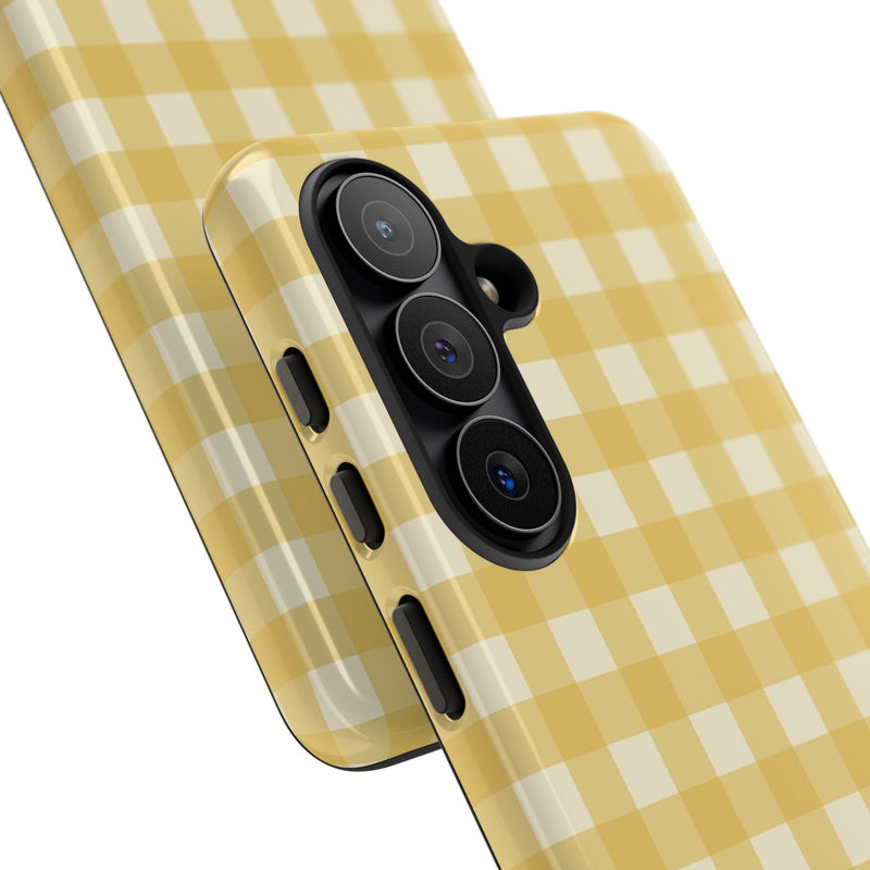 Butter & Cream Gingham Phone Case by etchd, view 209