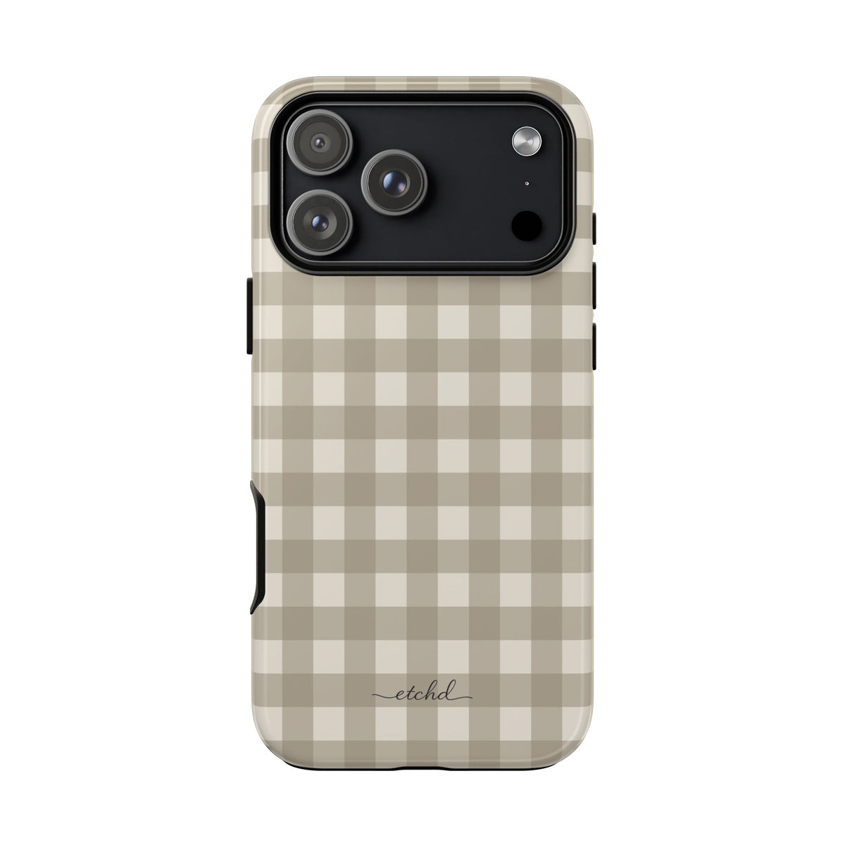 Neutral Gingham Phone Case by etchd, view 59