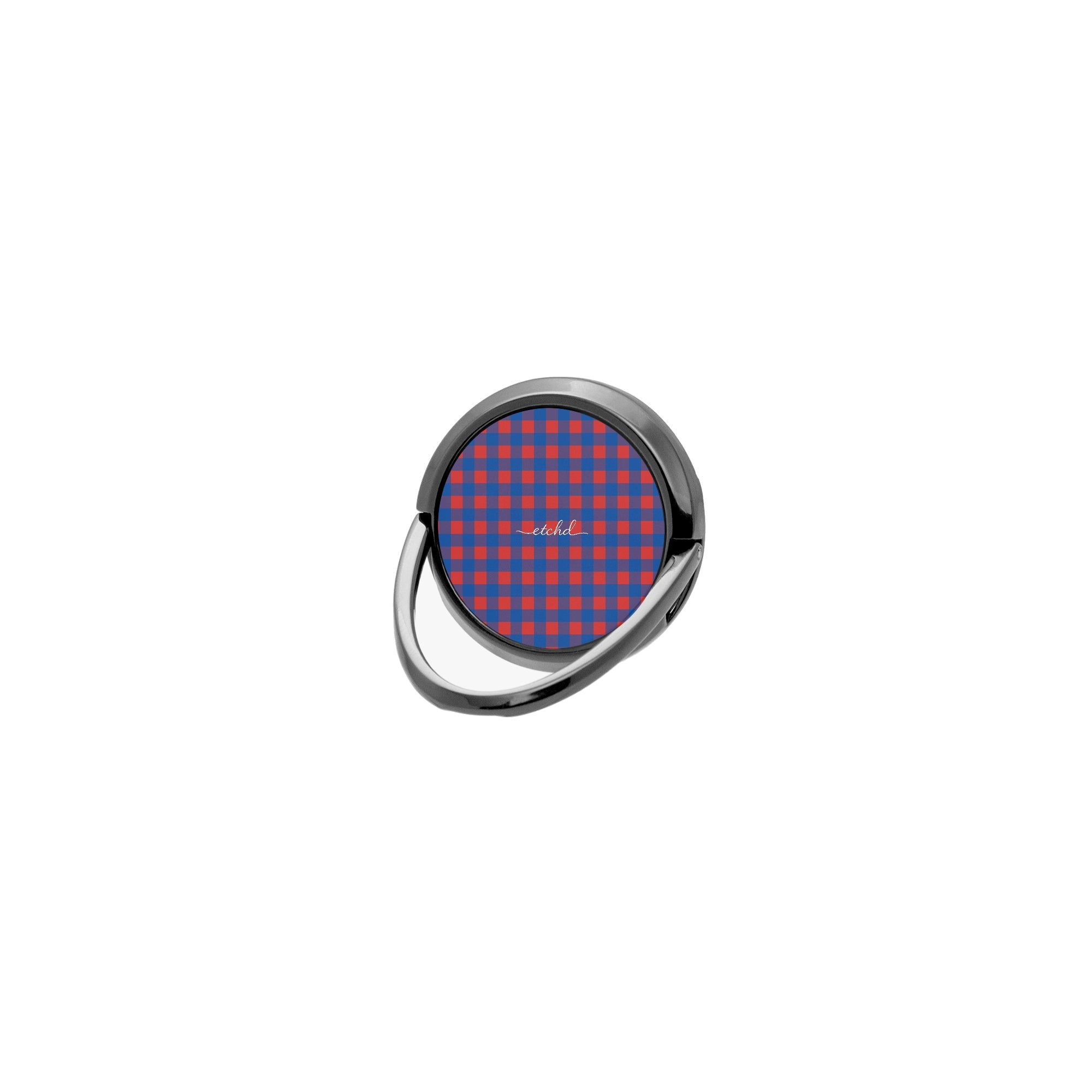 Cobalt & Poppy Gingham Anello supporto per telefono di etchd