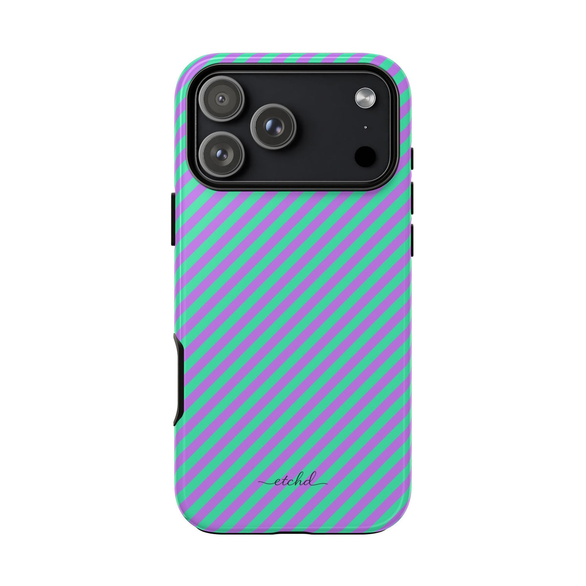 Lilac & Hypermint Striped Diagonal Phone Case by etchd, view 59