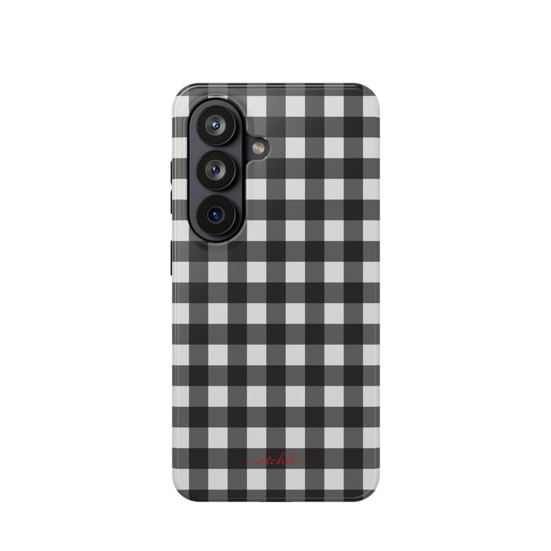 Black & White Gingham Phone Case-zoom-
