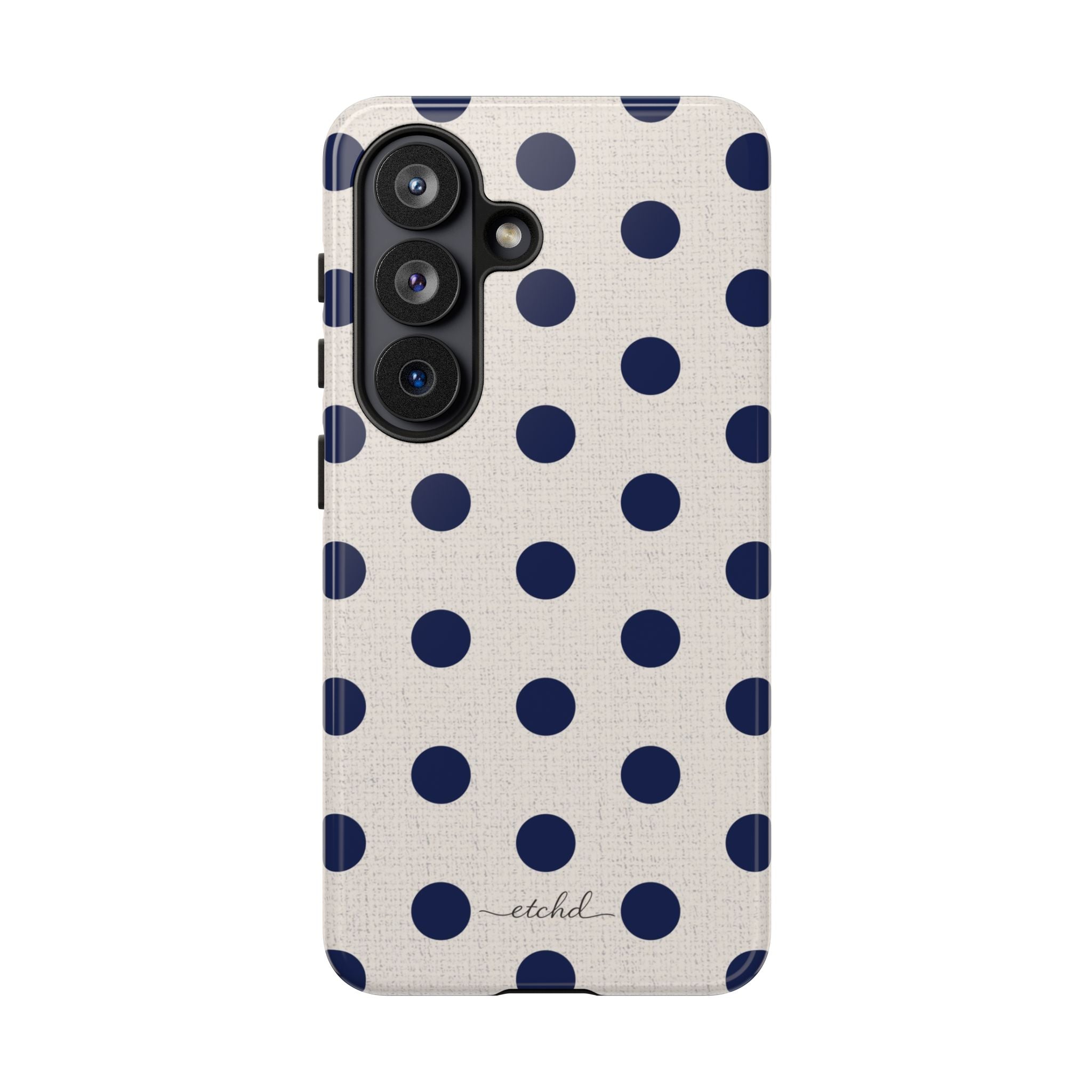 Navy & Cream Polka Dot Phone Case by etchd, view 199