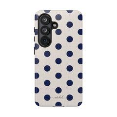 Navy & Cream Polka Dot Phone Case by etchd, view 199