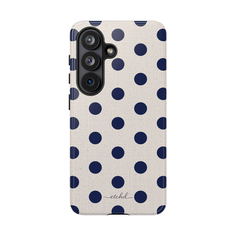 Navy & Cream Polka Dot Phone Case by etchd, view 199