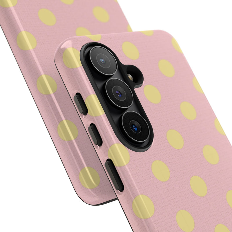 Butter And Pink Polka Dot Phone Case by etchd, view 209