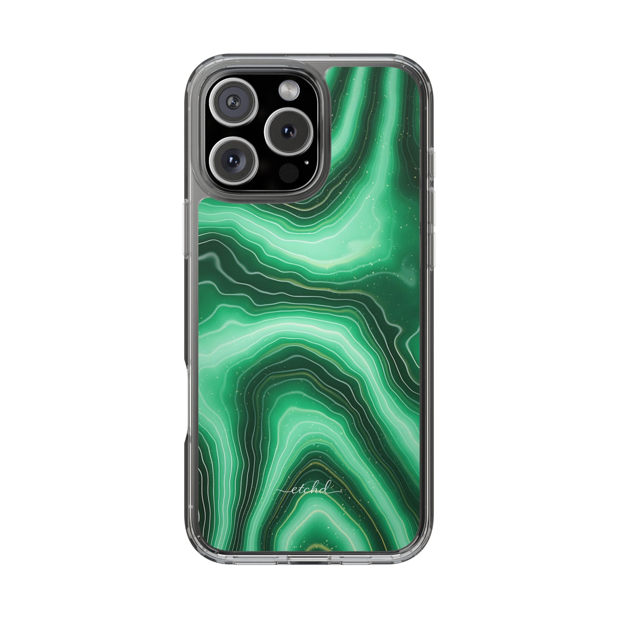 Emerald Clear Phone Case by etchd