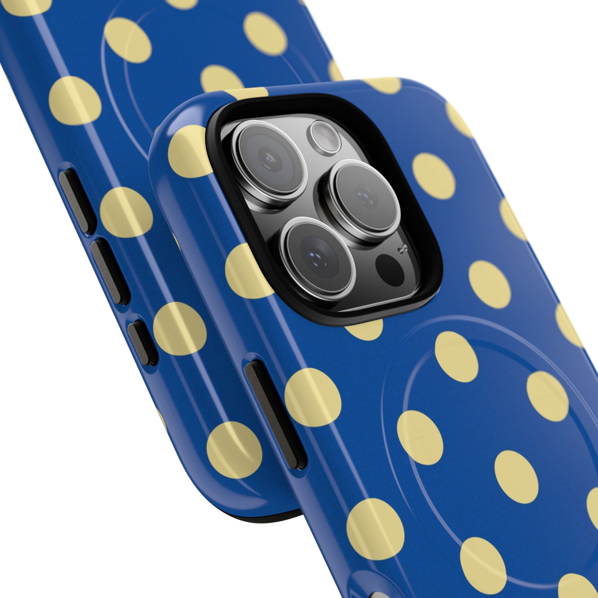 Butter And Cobalt Polka Dot Magnetic Phone Case by etchd, view 23