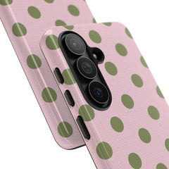 Green And Pink Polka Dot Phone Case by etchd, view 209