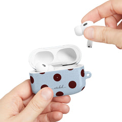 Blue & Cherry Polka Dot AirPod Case by etchd, view 11