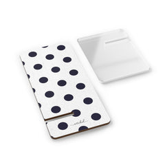 Navy And White Polka Dot Phone Stand by etchd, view 2