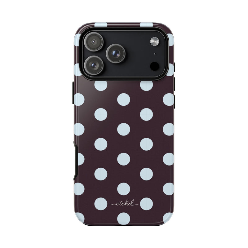 Blue & Plum Polka Dot Phone Case by etchd, view 59