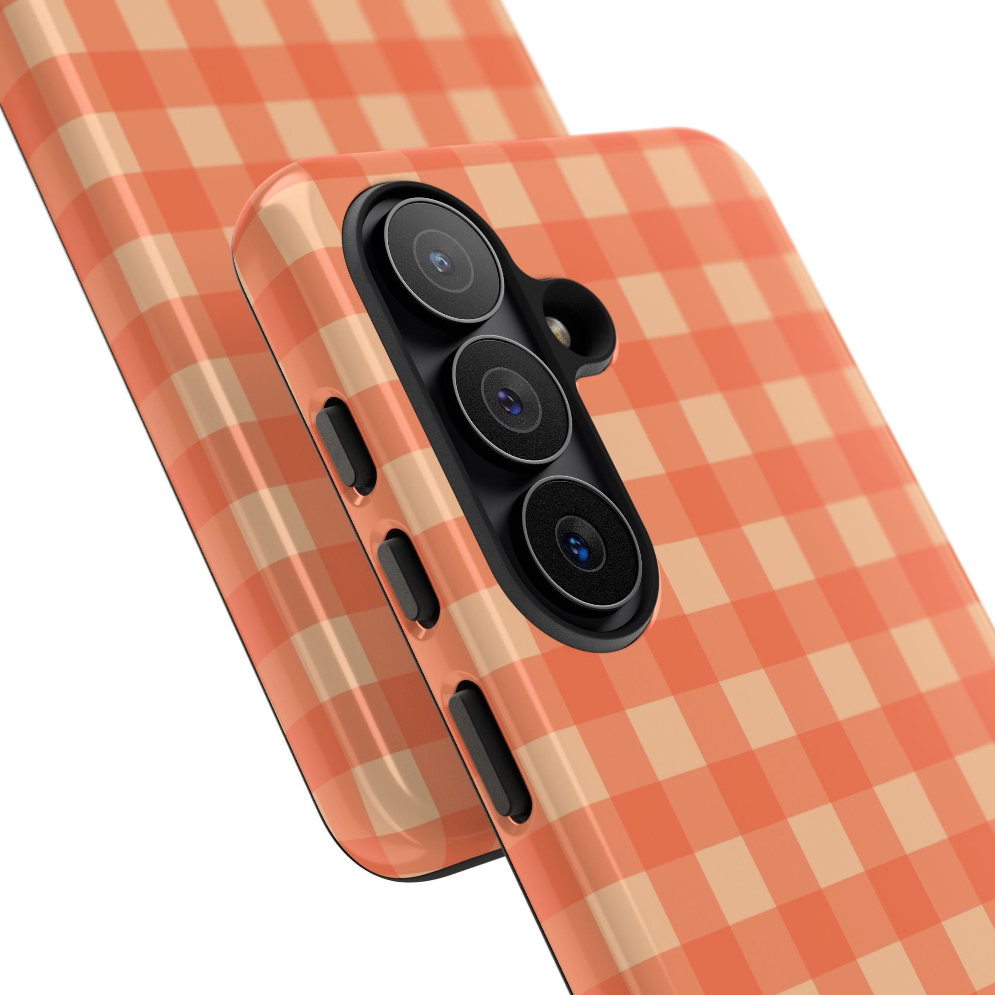 Coral & Peach Gingham Phone Case by etchd, view 209
