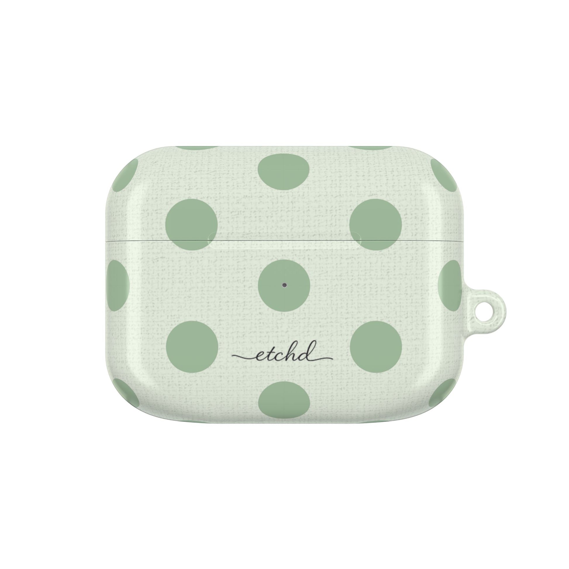 Sage & Cream Polka Dot AirPod Case by etchd
